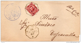 1887  LETTERA CON ANNULLO OTTAGONALE MARTA VITERBO - Storia Postale