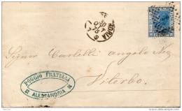 1875  LETTERA CON ANNULLO ALESSANDRIA - Marcophilie