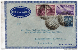 1949 LETTERA CON ANNULLO NAPOLI X CANADA - Posta Aerea