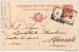 1906  CARTOLINA CON ANNULLO AMBULANTE TORINO - ROMA - Postwaardestukken