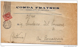 1925 LETTERA CON ANNULLO CATANIA - Marcophilie