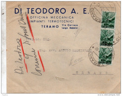 1947 LETTERA CON ANNULLO TERAMO - 1946-60: Marcophilie