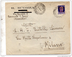 1944 LETTERA  CON ANNULLO CARPENETO ALESSANDRIA - Marcofilía