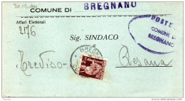 1946 LETTERA CON ANNULLO BREGNANO COMO - 1946-60: Marcofilia