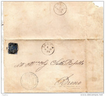 1879 LETTERA CON ANNULLO NUMERALE DARFO BRESCIA + BRENO - Storia Postale