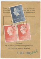 Em. Juliana Postbuskaartje Zaandam 1966 - Zonder Classificatie