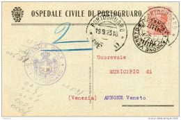 1923 CARTOLINA   CON ANNULLO  PORTOGRUARO VENEZIA - Storia Postale