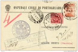 1923 CARTOLINA   CON ANNULLO  PORTOGRUARO VENEZIA - Marcofilía