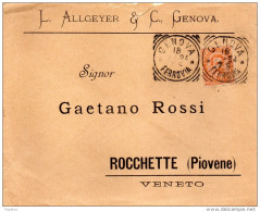 1894 LETTERA INTESTATA  CON ANNULLO GENOVA - Storia Postale