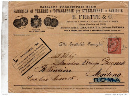 1895 LETTERA INTESTATA CON ANNULLO MONZA - Storia Postale