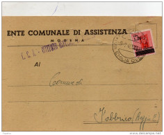 1946  CARTOLINA CON ANNULLO MODENA 3 VIA EMILIA - Marcofilie