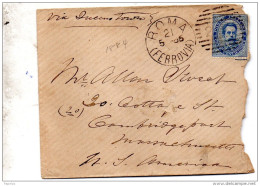 1889  LETTERA CON ANNULLO ROMA   -  U.S.A - Poststempel