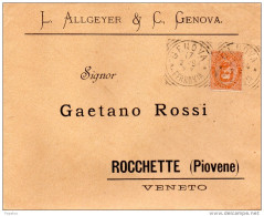 1894  LETTERA INTESTATA   CON ANNULLO GENOVA - Marcofilie