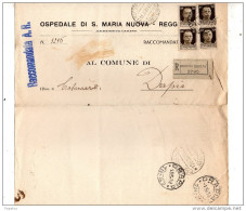 1939  LETTERA RACCOMANDATA  CON ANNULLO  REGGIO EMILIA + DRAPIA - Marcophilia