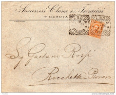 1894  LETTERA INTESTATA   CON ANNULLO GENOVA - Storia Postale