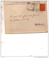 1893  LETTERA INTESTATA  MUSEO NAZIONALE CON ANNULLO FIRENZE - Storia Postale