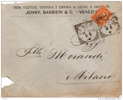 1894  LETTERA INTESTATA CON ANNULLO  VENEZIA - Storia Postale