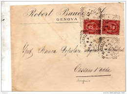 1894  LETTERA CON ANNULLO  GENOVA - Marcophilia