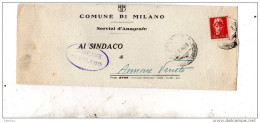1946  LETTERA CON ANNULLO MILANO - Marcophilia