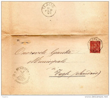 1890  LETTERA CON ANNULLO   OTTAGONALE SOMMA CAMPAGNA VERONA + TEGLIO - Storia Postale