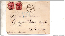 1888  LETTERA CON ANNULLO  OTTAGONALE SONA VERONA - Poststempel