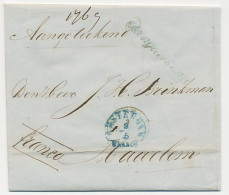 Halfrond-Francostempel Amsterdam ( Blauw En Zwart ) - Haarlem 1851 - Aangetekend - ...-1852 Préphilatélie