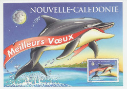 Postal Stationery New Caledonie 1997 Dolphin - Best Wishes - Moon - Autres & Non Classés