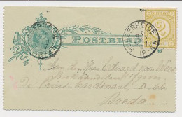 Postblad G. 4 / Bijfrankering Hoogerheide - Breda 1897 - Postwaardestukken