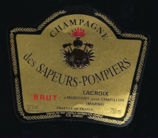 Etiquette Champagne  Brut  Des Sapeurs Pompiers   Lacroix Montigny Sous Chatillon  Marne 51 - Champan