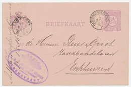 Trein Kleinrondstempel : Hardenberg - Dedemsvaart II 1889 - Storia Postale