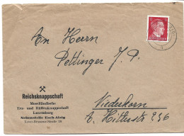 Brief Von Der Reichsknappschaft Esch-Alzig Nach Niederkorn - 1940-1944 Duitse Bezetting