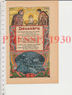 Gravure 1930 Mois De Décembre Crèche De Paille Petit Jésus ? Messe De Minuit ?? Prière - Sin Clasificación