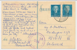 Briefkaart G. 302 / Bijfrankering Amsterdam - Oostenrijk 1951 - Postwaardestukken