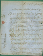 Italie Gènes Compagnie D' éclairage Par Le Gaz 27 Juin 1854 Cachet Genova Lyon - Electricidad & Gas