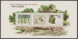 Sri Lanka Ceylon 1981 MNH MS Forest Conservation, Tree Planting, Trees, Nature, Miniature Sheet - Sri Lanka (Ceilán) (1948-...)