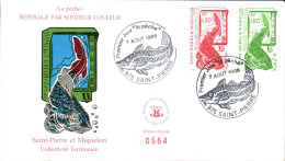 SAINT PIERRE ET MIQUELON FDC 1988 LA PECHE - FDC