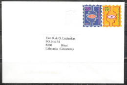 1997 Pair Christmas Stamps On Cover To Lithuania - Cartas & Documentos
