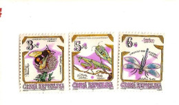 ** 73-5 Czech Republic Endangered Insects1995 Bumblebee, Praying Mantisse, Dragonfly - Autres & Non Classés
