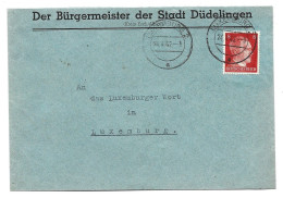 Brief Vom Bürgermeister Der Stadt Düdelingen Nach Luxemburg - 1940-1944 Occupazione Tedesca