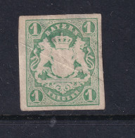 German States Bavaria 1867 1kr Green MNG 16130 - Nuevos