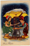 BUON NATALE - BAMBINI CON CALDARROSTE - ILL. CILLO - 1954 - Vedi Retro - Formato Piccolo - Sonstige & Ohne Zuordnung