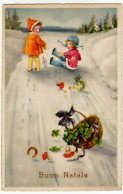 BUON NATALE - COPPIA BAMBINI - 1946 - Vedi Retro - Formato Piccolo - Ostern