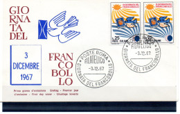 Italie Journée Du Timbre  1967 - FDC