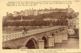 CPA - CHINON - LE PONT SUR LA VIENNE ET LE CHATEAU - Chinon