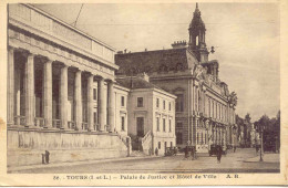 CPA - TOURS - PALAIS DE JUSTICE ET HOTEL DE VILLE (1939) - Tours