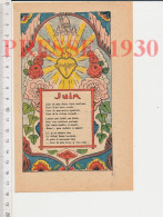 Gravure 1930 Mois De Juin Prière à Jésus Vue Sur Basilique Du Sacré-Coeur Paris Fleurs Roses Pivoine ?? Fleur - Unclassified