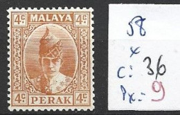 MALAISIE PERAK 58 * Côte 36 € - Perak