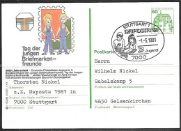 1981 Stuttgart (1.5.1981) Stamp Day Cancel On Card - Storia Postale