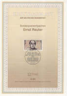 Germany Deutschland 1989-10 Ernst Reuter, Governing Mayor Of West Berlin, Canceled In Berlin - 1981-1990