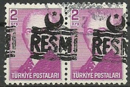 Turkey; 1955 Official Stamp 2 K. ERROR "Shifted Overprint" - Official Stamps